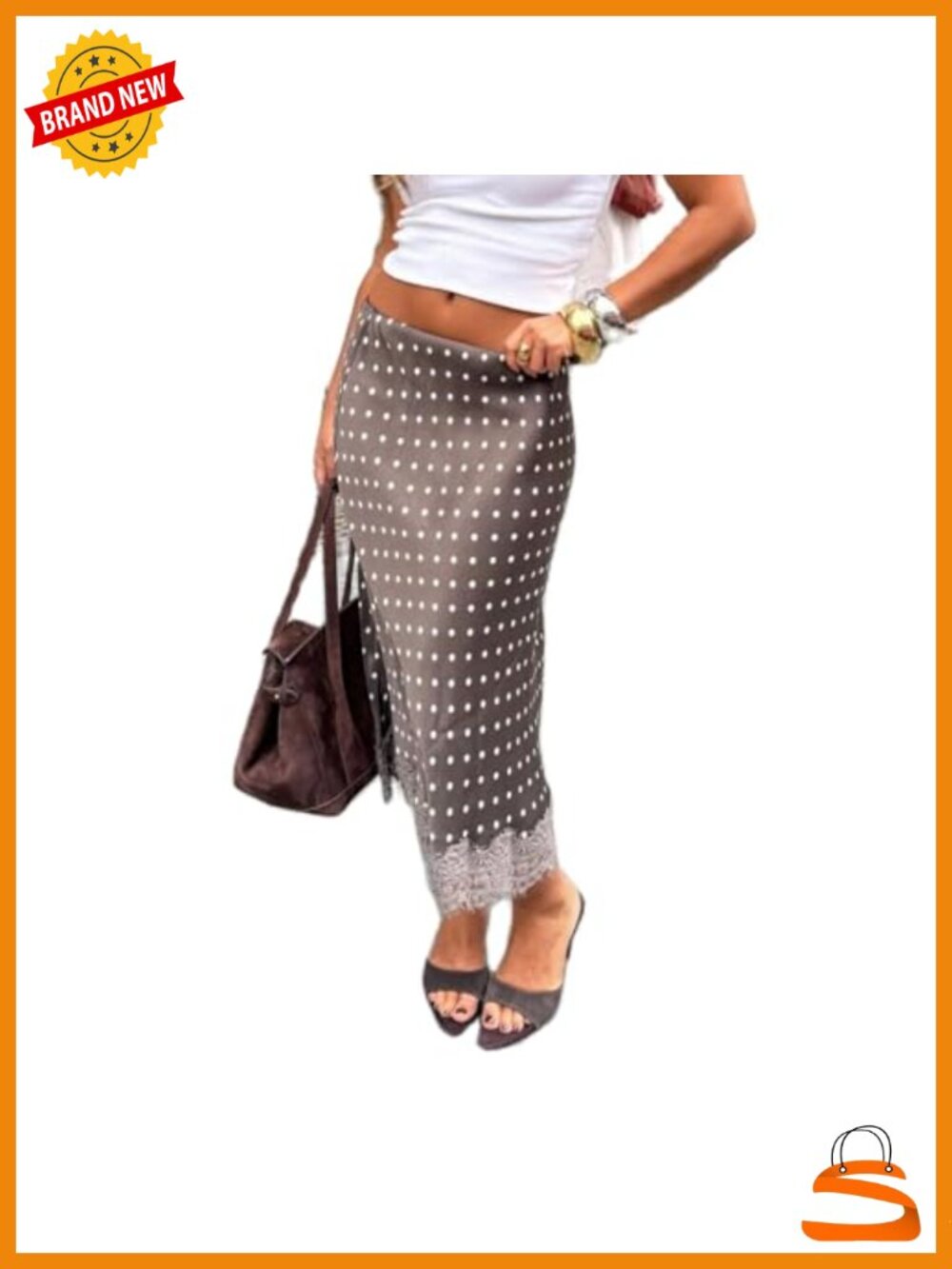 Y2K Satin Lace Maxi Skirt - Low Waist Silky Half Slip Asymmetrical Midi